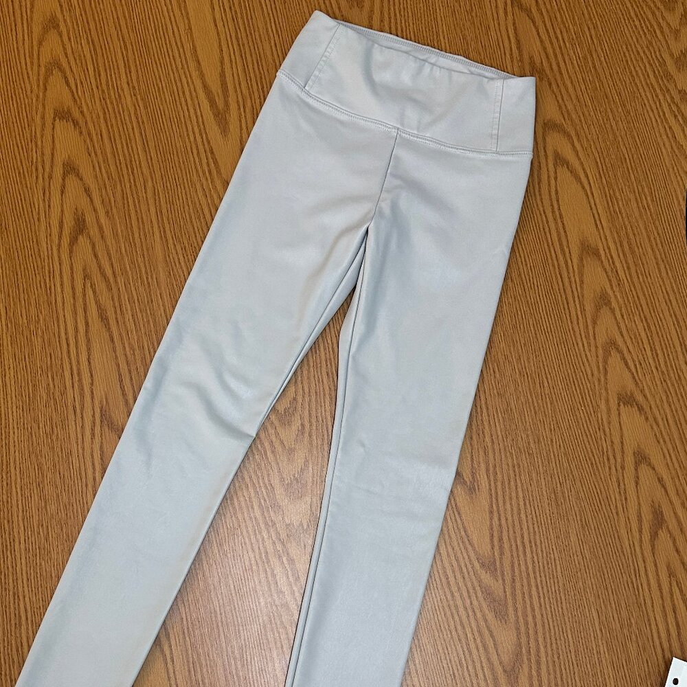 Bagatelle Collection Gray Faux Leather High Waisted Leggings: Size XS